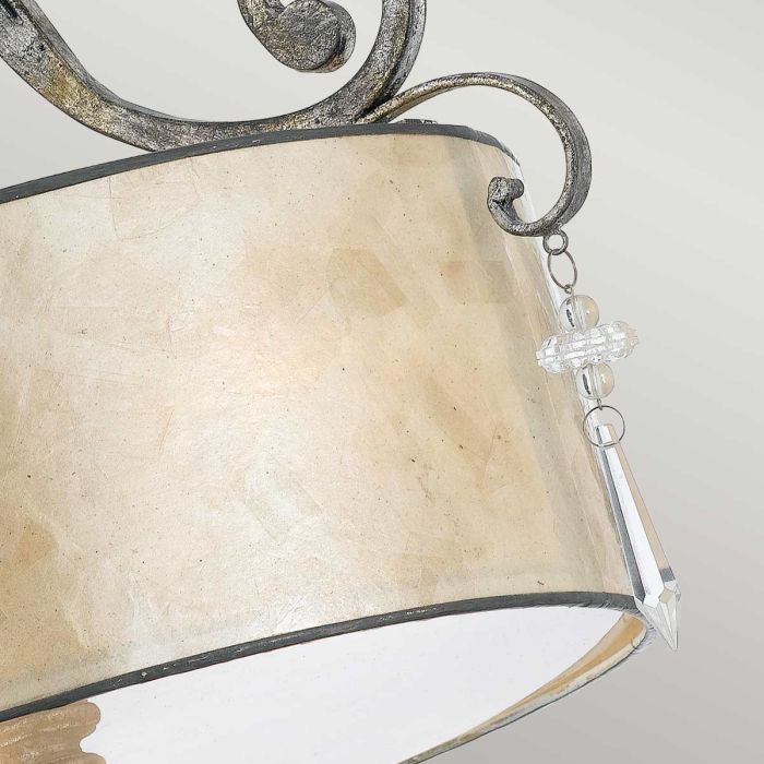 Elstead Lighting Kendra 3 Light Semi-Flush Light - Mottled Silver