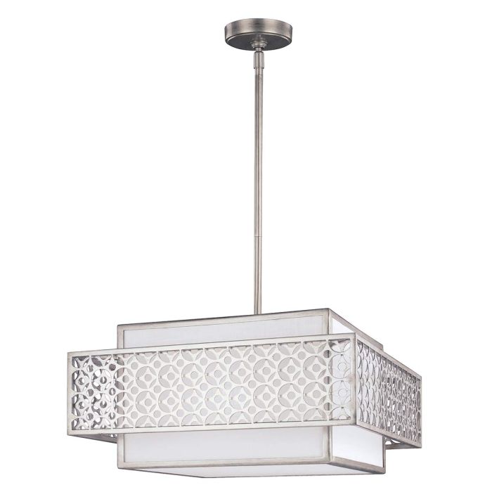 elstead lighting Kenney 3 Light Pendant - Sunrise Silver