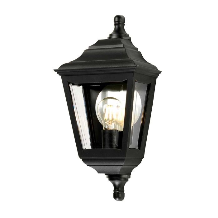 elstead lighting Kerry 1 Light Flush Wall Lantern - Black