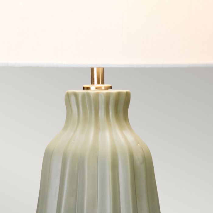 Elstead Lighting Kew 1 Light Table Lamp - Sage Green With White Shade