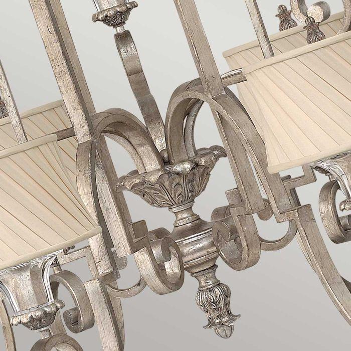 Elstead Lighting Kingsley 9 Light Chandelier - Silver Leaf