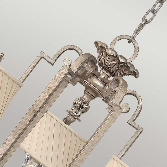 Elstead Lighting Kingsley 9 Light Chandelier - Silver Leaf