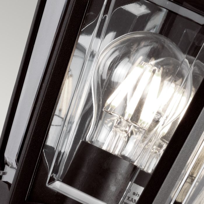 Elstead Lighting Kinsale 1 Light Flush Lantern Wall Lamp - Black