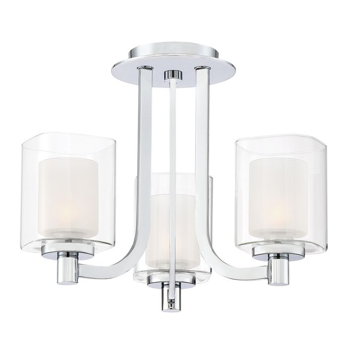 elstead lighting Kolt 3 Light Semi-Flush - Polished Chrome