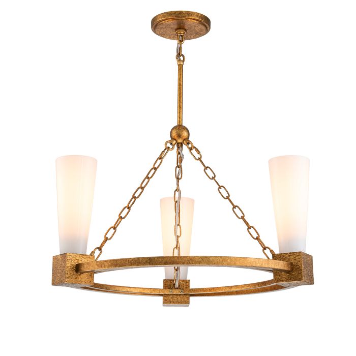 elstead lighting Kristy 3 lt Chandelier - Distressed Gold