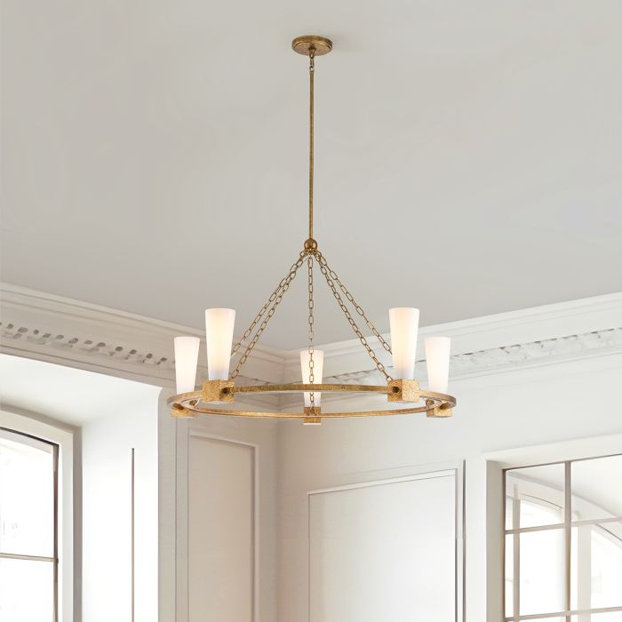 Elstead Lighting Kristy 5 Lt Chandelier - Distressed Gold