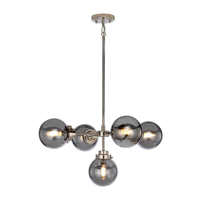 elstead lighting Kula 5 Light Chandelier - Polished Nickel