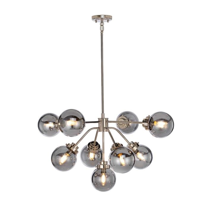 elstead lighting Kula 9 Light Chandelier - Polished Nickel