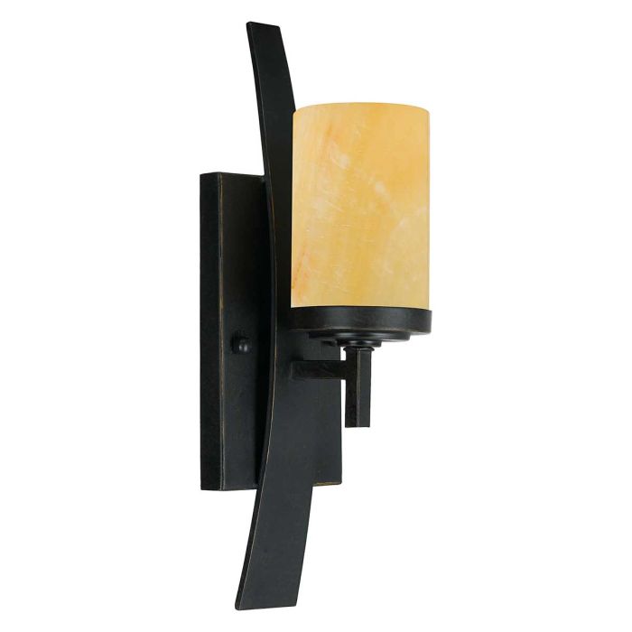 elstead lighting Kyle 1 Light Wall Light - Imperial Bronze with Onyx Shade