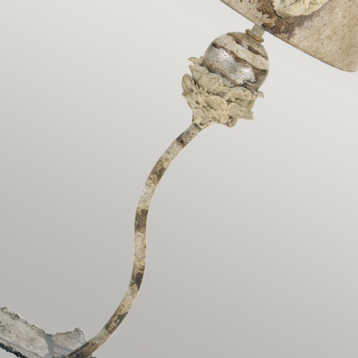 Elstead Lighting La Fleurette 1 Light Table Lamp - Cream Tan & Gold Leaf With Antiqued Tan Shade