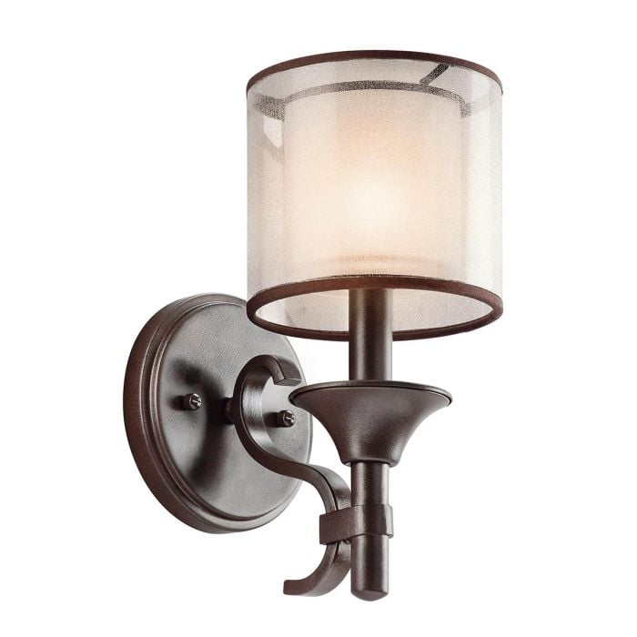 elstead lighting Lacey 1 Light Wall Light - Mission Bronze