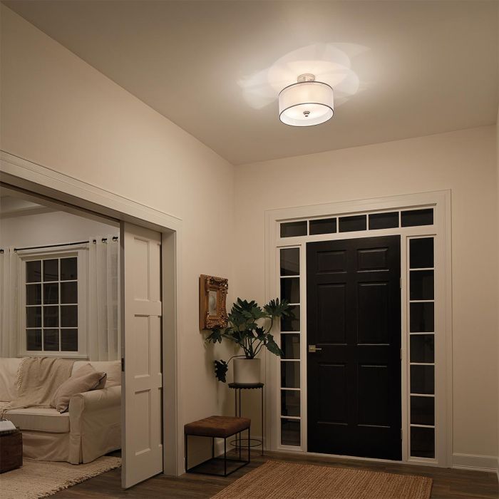 Elstead Lighting Lacey 3 Light Small Semi-Flush - Antique Pewter