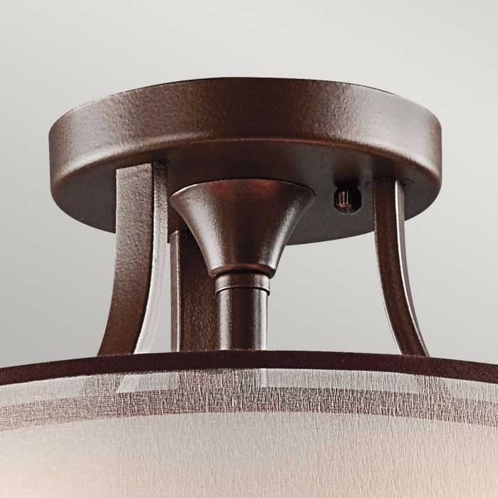Elstead Lighting Lacey 3 Light Small Semi-Flush - Mission Bronze