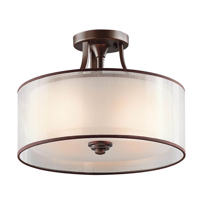 elstead lighting Lacey 3 Light Small Semi-Flush - Mission Bronze