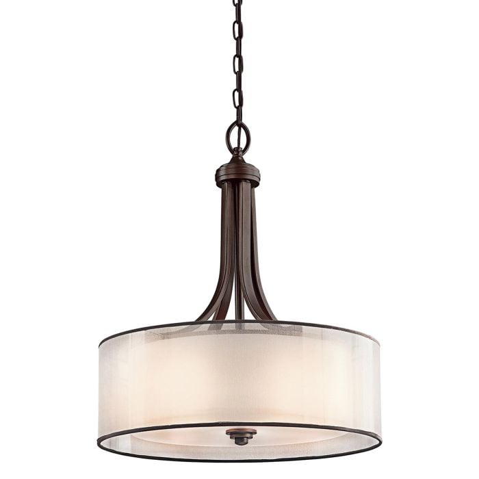elstead lighting Lacey 4 Light Large Pendant - Mission Bronze