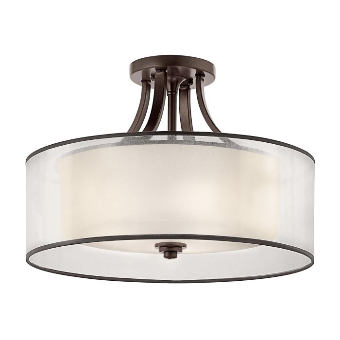 elstead lighting Lacey 4 Light Semi-Flush - Mission Bronze