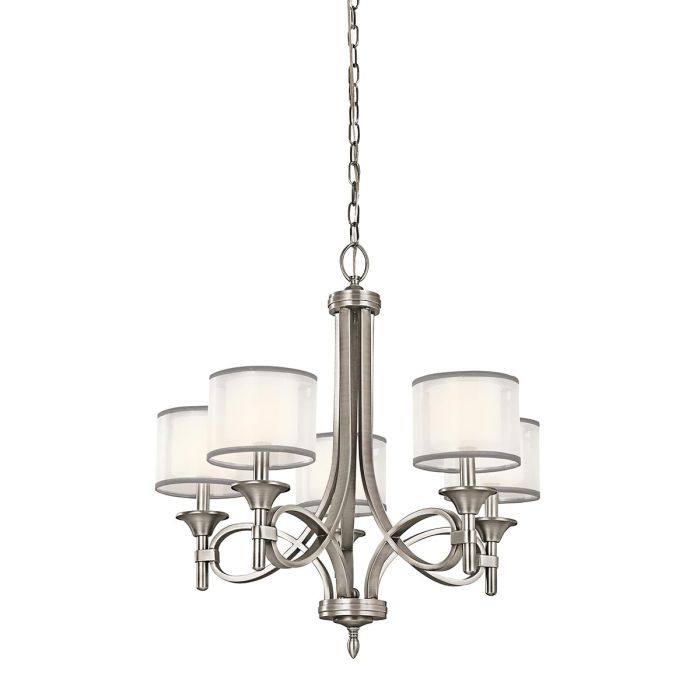 elstead lighting Lacey 5 Light Chandelier - Antique Pewter