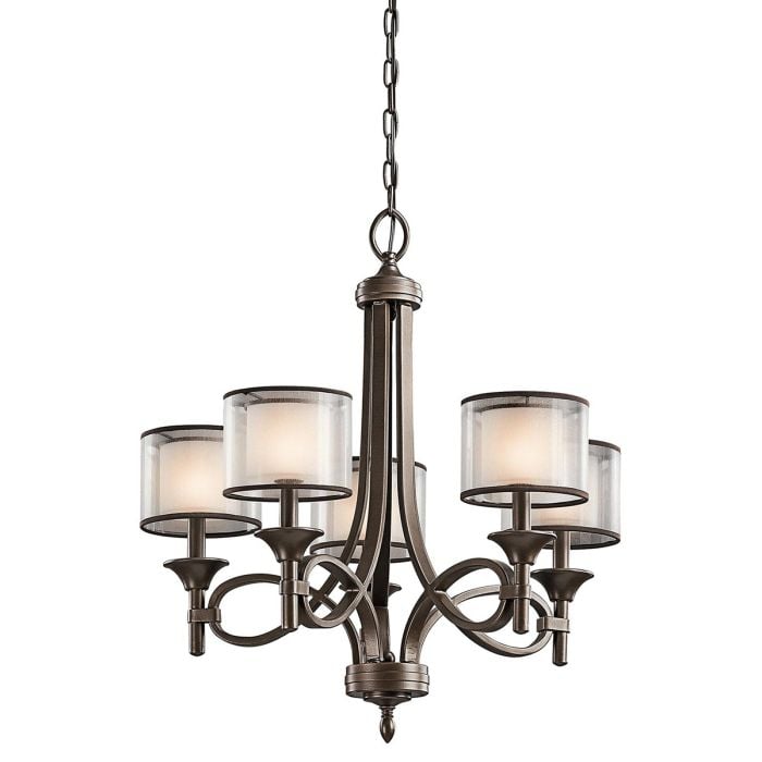 elstead lighting Lacey 5 Light Chandelier - Mission Bronze