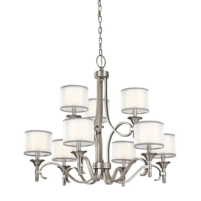 elstead lighting Lacey 9 Light Chandelier - Antique Pewter