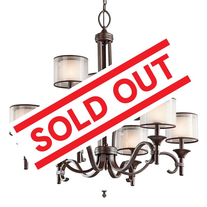 elstead lighting Lacey 9 Light Chandelier - Mission Bronze