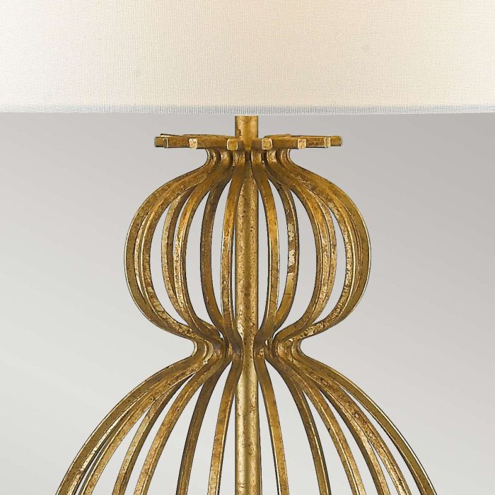 Elstead Lighting Lafitte 1 Light Table Lamp - Distressed Gold With Cream Shade