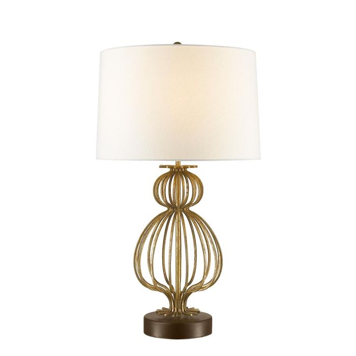 elstead lighting Lafitte 1 Light Table Lamp - Distressed Gold with Cream Shade