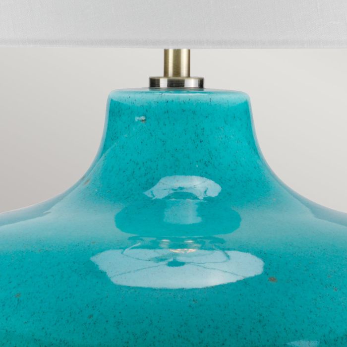 Elstead Lighting Laguna 1 Light LargeTable Lamp - Turquoise And Graphite Glaze