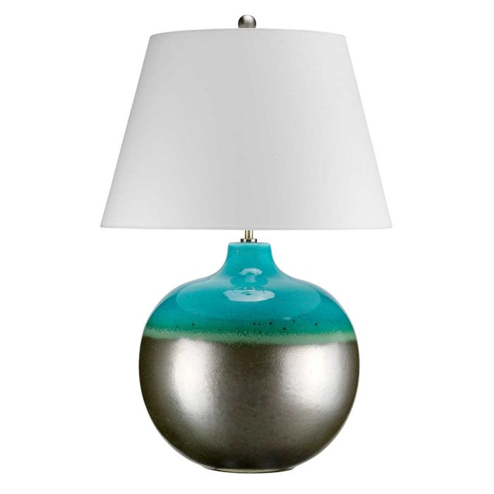 elstead lighting Laguna 1 Light LargeTable Lamp - Turquoise and Graphite Glaze