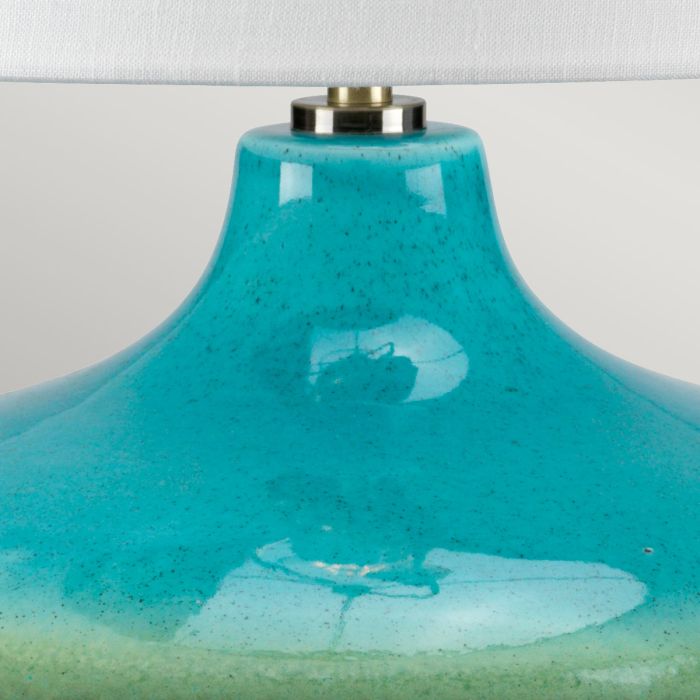 Elstead Lighting Laguna 1 Light Small Table Lamp - Turquoise And Graphite Glaze