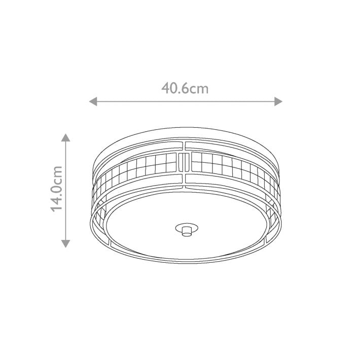 Elstead Lighting Laguna 3 Light Large Flush - Renaissance Copper