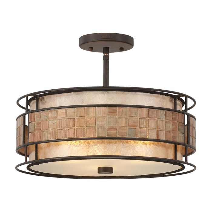 elstead lighting Laguna 3 Light Semi-Flush Light - Renaissance Copper