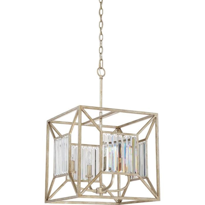 Elstead Lighting Lakeside 4 Light Square Pendant - Vintage Gold