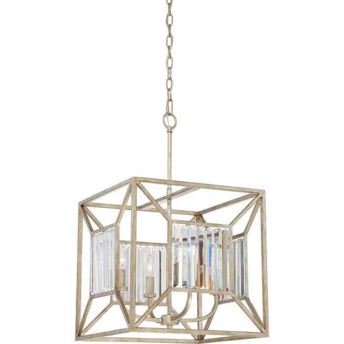elstead lighting Lakeside 4 Light Square Pendant - Vintage Gold