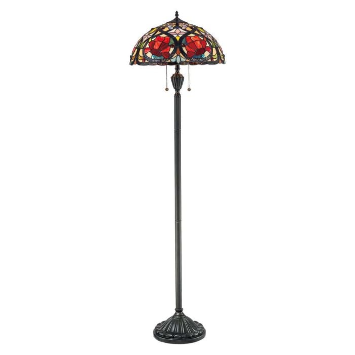 elstead lighting Larissa 2 Light Floor Lamp - Vintage Bronze
