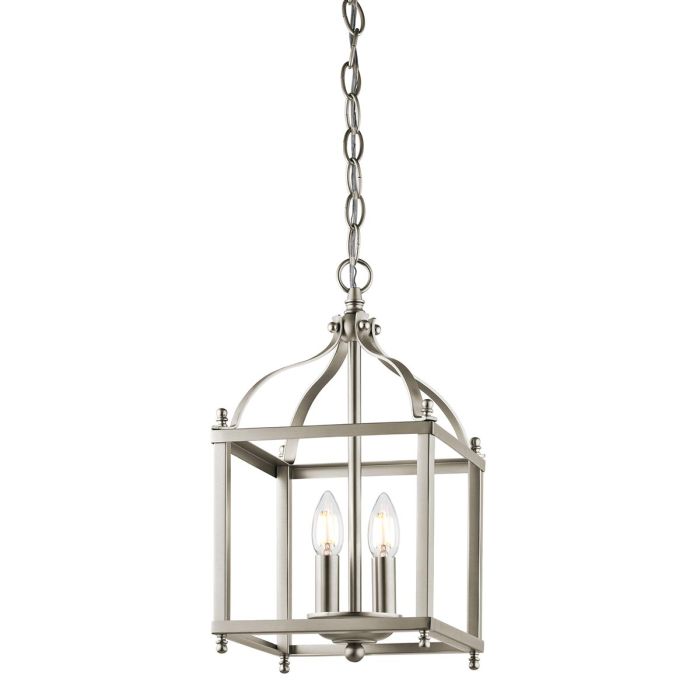 elstead lighting Larkin 2 Light Small Pendant - Brushed Nickel