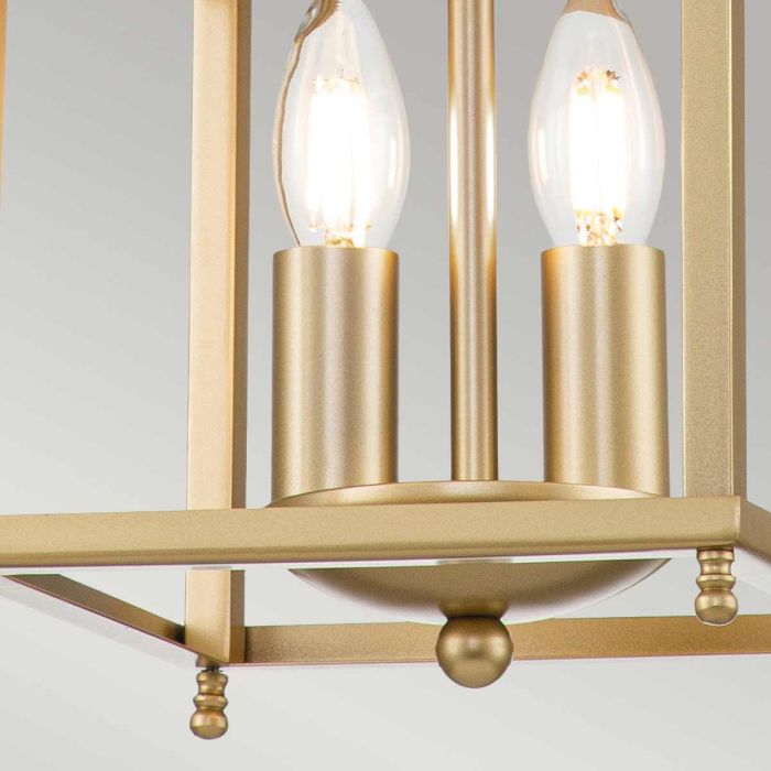 Elstead Lighting Larkin 2 Light Small Pendant - Painted Natural Brass