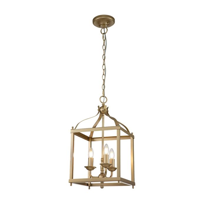 elstead lighting Larkin 3 Light Medium Pendant - Painted Natural Brass