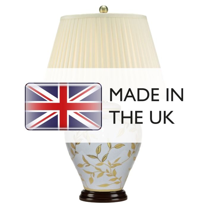 Elstead Lighting Leaves Brown Gold 1 Light Table Lamp - Brown And Gold