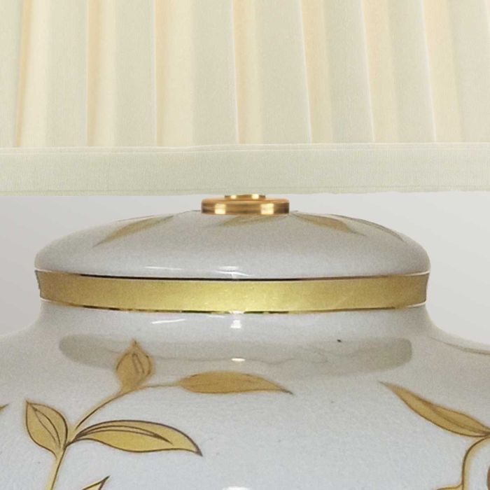 Elstead Lighting Leaves Brown Gold 1 Light Table Lamp - Brown And Gold