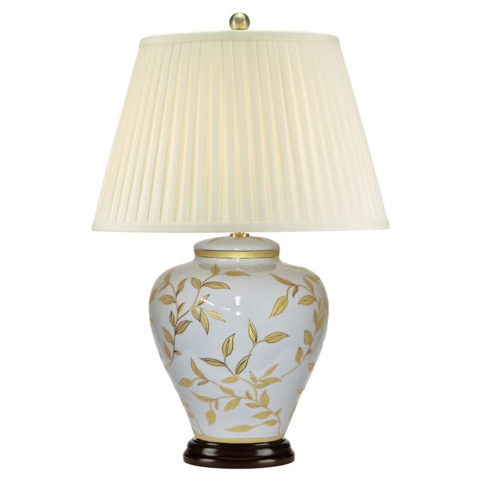 elstead lighting Leaves Brown Gold 1 Light Table Lamp - Brown and Gold