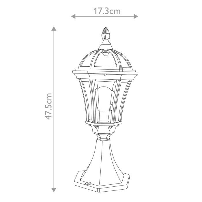 Elstead Lighting Ledbury 1 Light Pedestal Lantern - Black