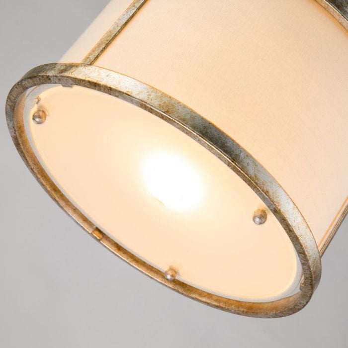 Elstead Lighting Lemuria 1 Light Duo-Mount Mini Pendant - Distressed Gold Ivory Shade