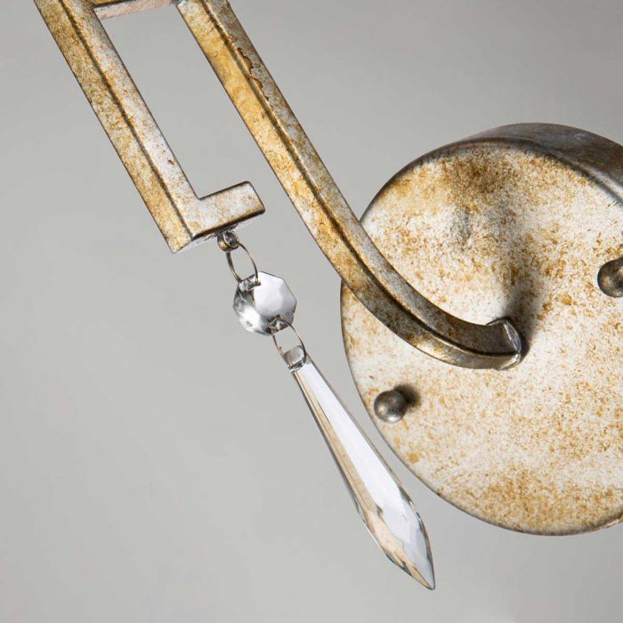 Elstead Lighting Lemuria 1 Light Wall Light - Distressed Gold Ivory Shade