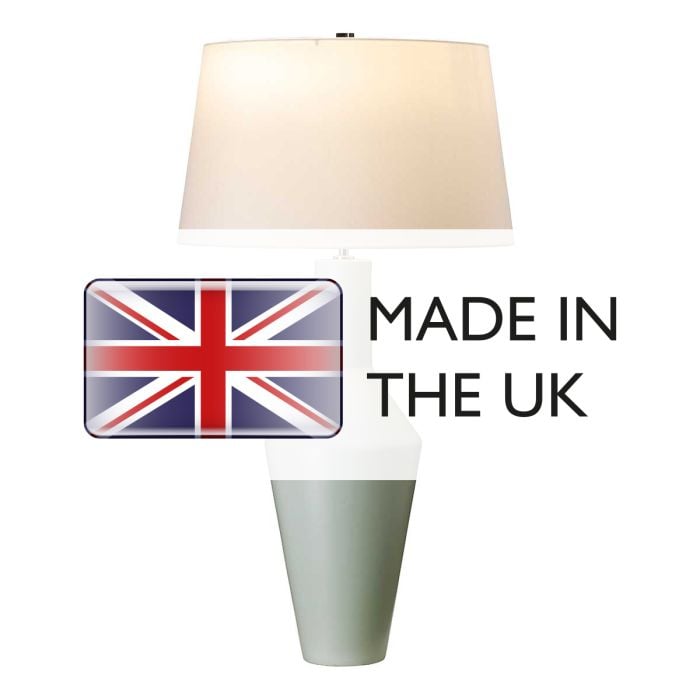 Elstead Lighting Leyton 1 Light Table Lamp - Pale Sage Green With Ivory Shade
