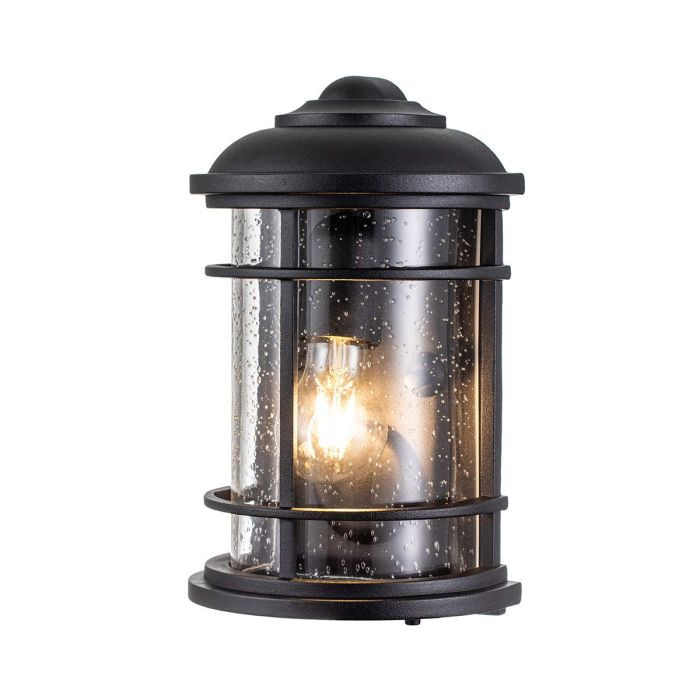 elstead lighting Lighthouse 1 Light Half Lantern - Textured Black