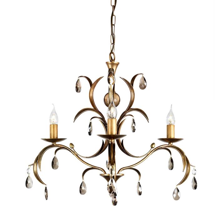 elstead lighting Lily 3 Light Chandelier - Bronze Patina