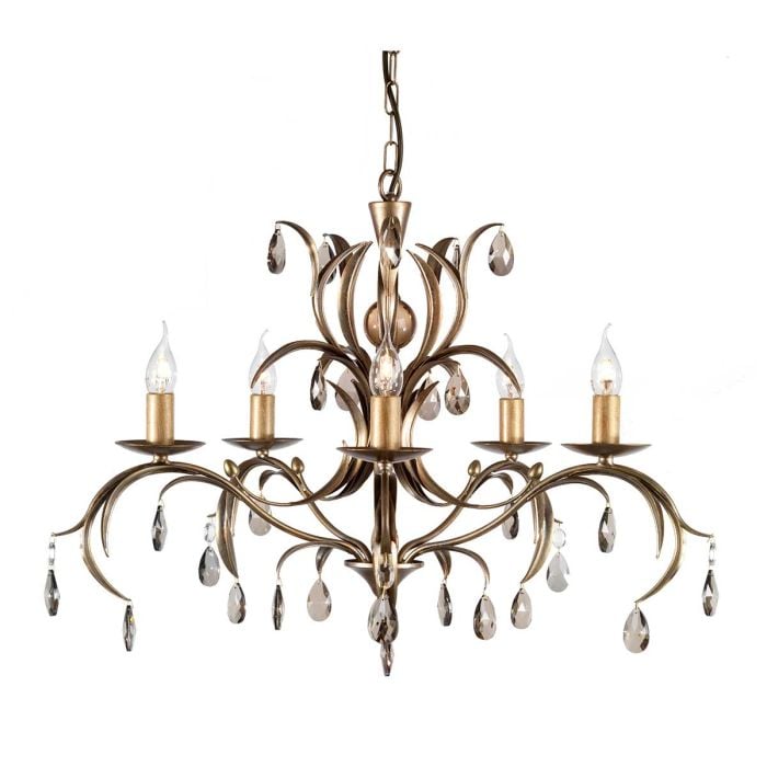 elstead lighting Lily 5 Light Chandelier - Bronze Patina