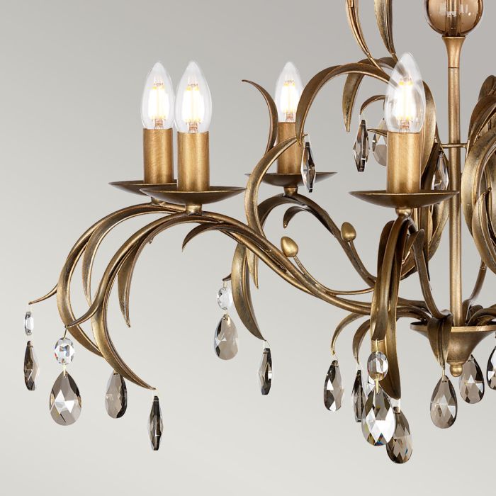 Elstead Lighting Lily 8 Light Chandelier - Bronze Patina