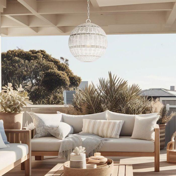 Elstead Lighting Lindendale 1 Lt Pendant - Antique White