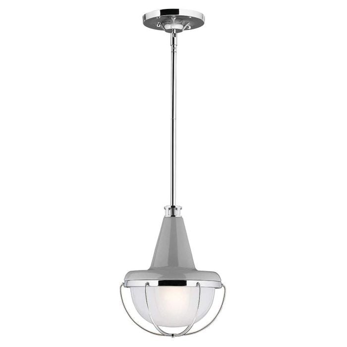 elstead lighting Livingston 1 Light Pendant Light - Polished Nickel
